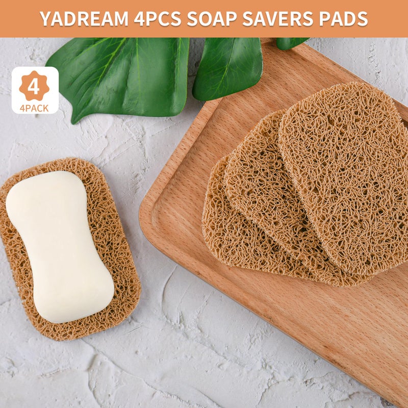 Yadream 4PCS BPA-Free Soap Savers Pads for Soap Dish,Easy to Clean Soap Lifting Pads Suitable for Shower Kitchen Bathroom Bathroom Travel Hotel Cleaning Product(Coffee) - Image 5